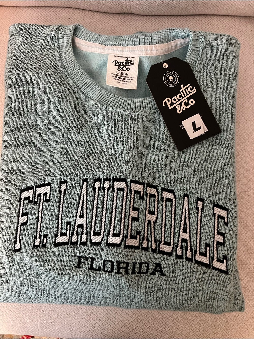 Ft. Lauderdale Crewneck Sweater in Light Teal